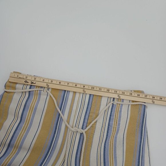 J. Jill Wide Leg Linen Blend Cropped Pants In Barley Multi Women's M Striped - Picture 9 of 11